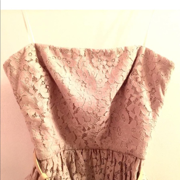 ROBERT RODRIGUEZ LACE PEPLUM DRESS CHAMPAGNE SZ 0 - Picture 8 of 8